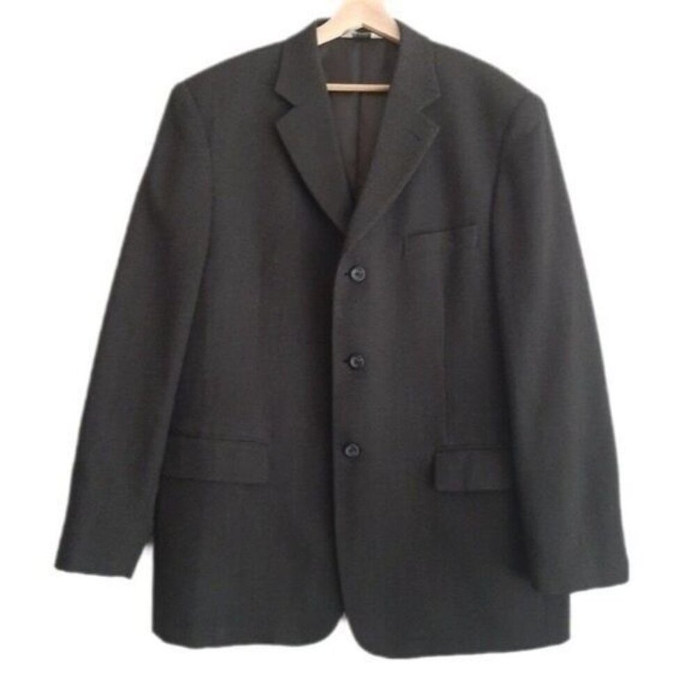 WILKE-RODRIGUEZ Suit Jacket 100% Wool Dark Grey Men's Sz 46 R